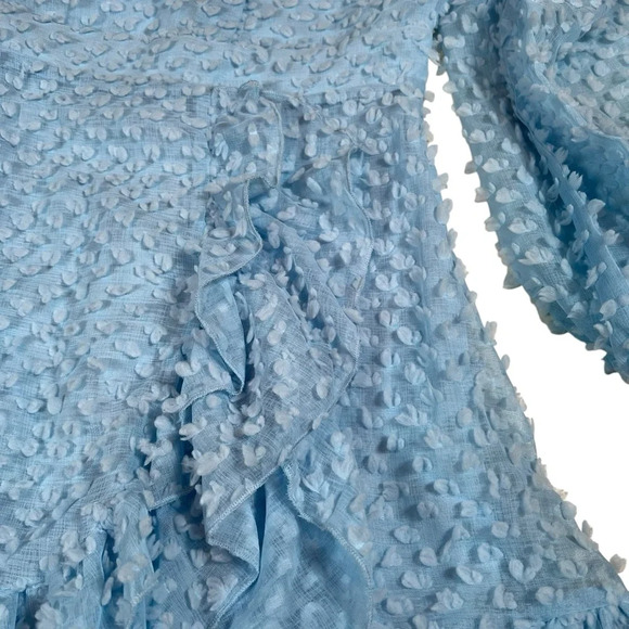 Miss Ord Light Blue Ruffle Mini Dress – Size M – Elegant and Whimsical - Picture 6 of 11